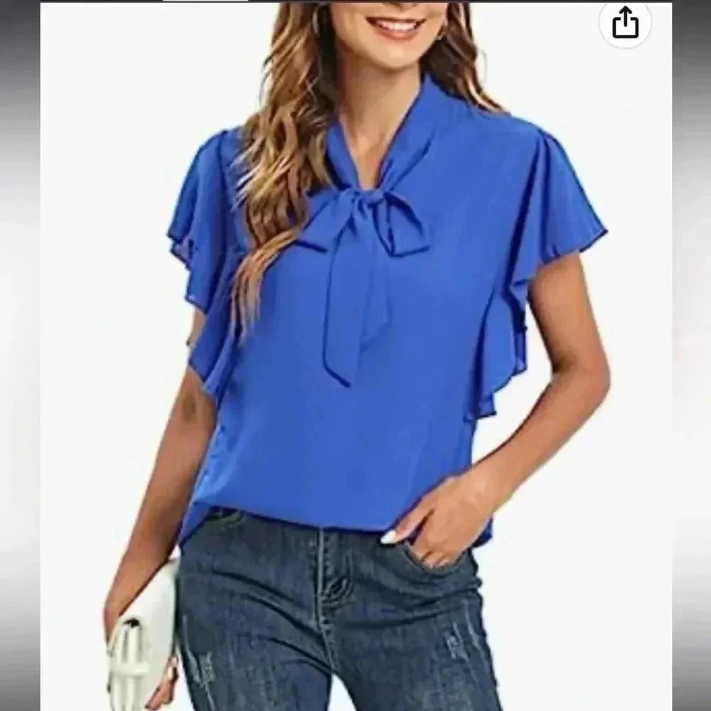 (40)Cute  ruffle summer top